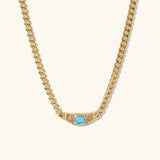Women's 18K Gold Plated Gemstone Pendant Necklace