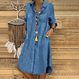 Button Front Linen Shirt Dress