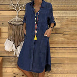 Button Front Linen Shirt Dress