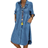 Button Front Linen Shirt Dress