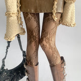 Floral Lace Pattern Sheer Tights