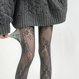 Floral Lace Pattern Sheer Tights