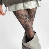 Floral Lace Pattern Sheer Tights