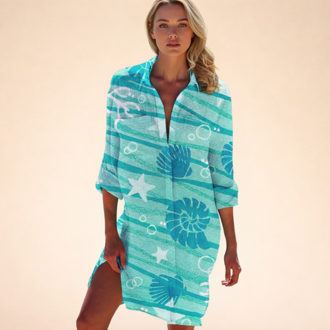 Bohemian Print V-Neck Mini Dress