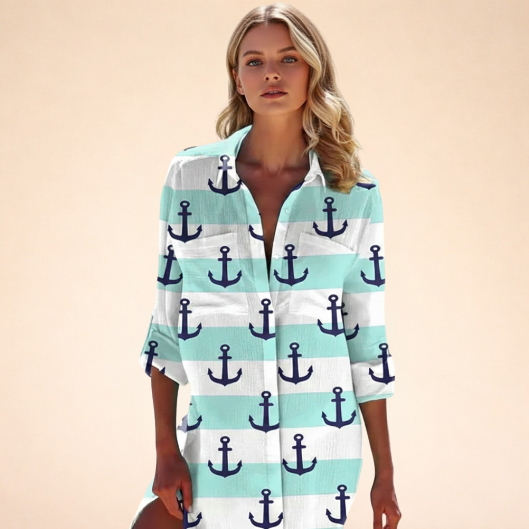 Bohemian Print V-Neck Mini Dress