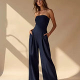 Clara | Strapless Wide Leg Jumpsuit