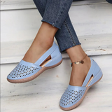 Perforated Slingback Slip-On Flats