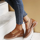 Perforated Slingback Slip-On Flats