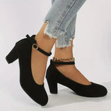 Mary Jane Block Heel Pumps