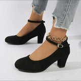Mary Jane Block Heel Pumps