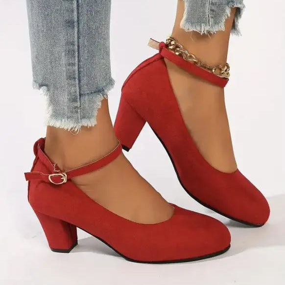 Mary Jane Block Heel Pumps