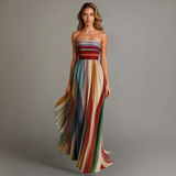 Striped Bandeau Maxi Dress