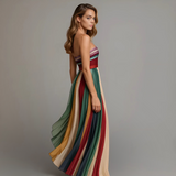 Striped Bandeau Maxi Dress