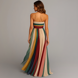Striped Bandeau Maxi Dress