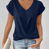 V-Neck Short Sleeve Blouse