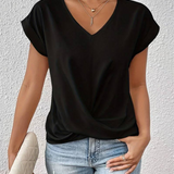 V-Neck Short Sleeve Blouse