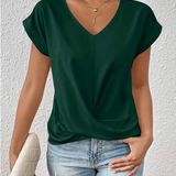 V-Neck Short Sleeve Blouse