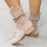 Women's Slouchy Suede-Look Western Ankle Boots