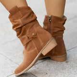 Women's Slouchy Suede-Look Western Ankle Boots