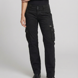 High Waist Stretch Cargo Trousers