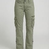 High Waist Stretch Cargo Trousers