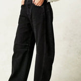 Women's High Waist Barrel Leg Denim Jeans