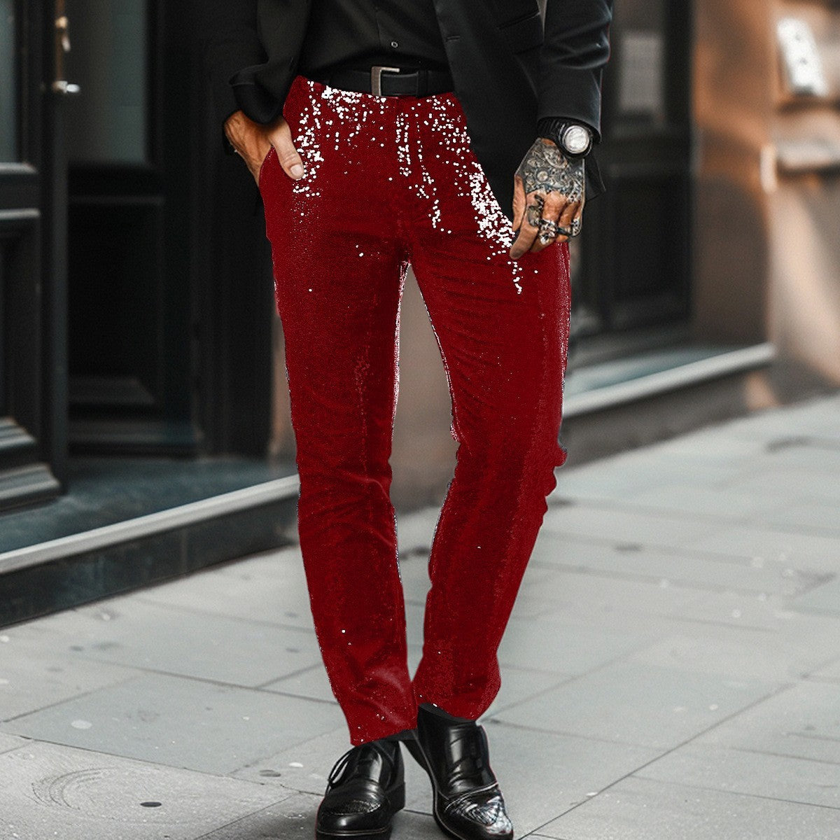 Sequin Skinny Fit Trousers