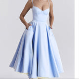 Sweetheart Neck Midi Dress