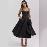 Sweetheart Neck Midi Dress