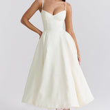 Sweetheart Neck Midi Dress
