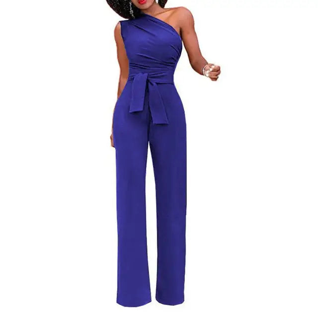 Lily | One Shoulder Belted Jumpsuit