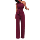 Lily | One Shoulder Belted Jumpsuit