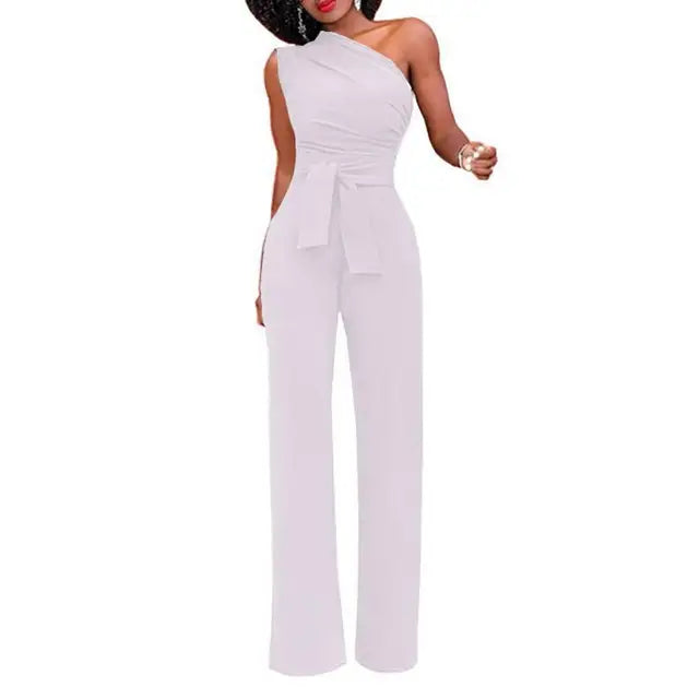 Lily | One Shoulder Belted Jumpsuit