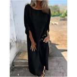 Relaxed Long Sleeve Maxi Dress with Pockets