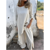 Relaxed Long Sleeve Maxi Dress with Pockets