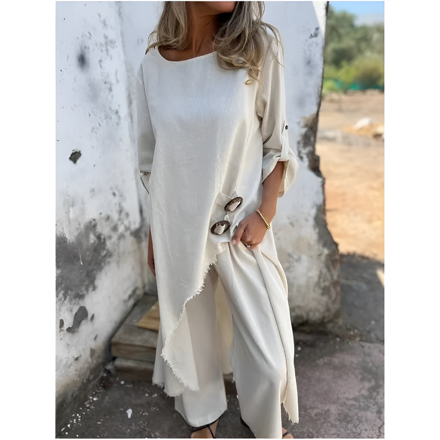 Relaxed Long Sleeve Maxi Dress with Pockets