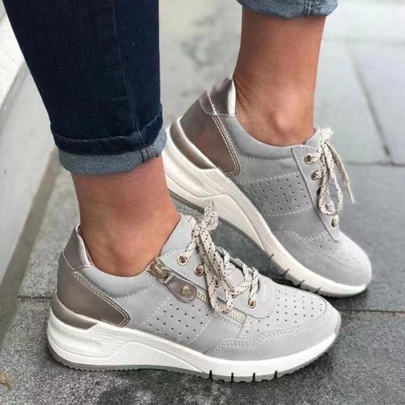 Breathable Mesh Lace-Up Sneakers