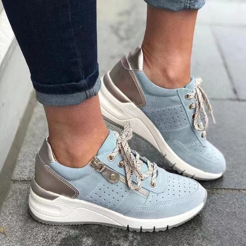 Breathable Mesh Lace-Up Sneakers