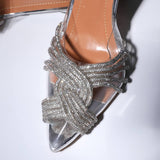 Women's Crystal Embellished Silver Evening Sandals