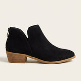Women's Pointed Toe Low Block Heel Ankle Boots