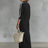 Alvienne | Collar Sweatshirt Maxi Dress Minimal Refined Comfort