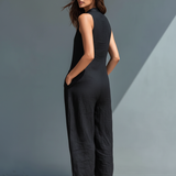 Soreia | Linen Blend Jumpsuit Relaxed Minimal Elegance