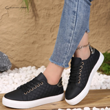 Women's Quilted Low-Top Sneakers with Cushioned Sole