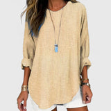 Relaxed Striped Long Sleeve Tunic Blouse