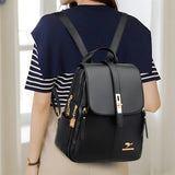 Leather Look Anti Theft Backpack