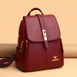 Leather Look Anti Theft Backpack
