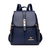 Leather Look Anti Theft Backpack