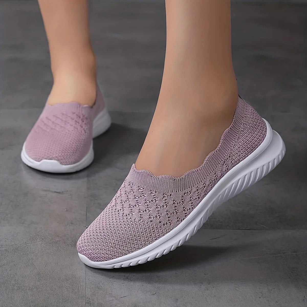 Breathable Slip-On Knit Trainers