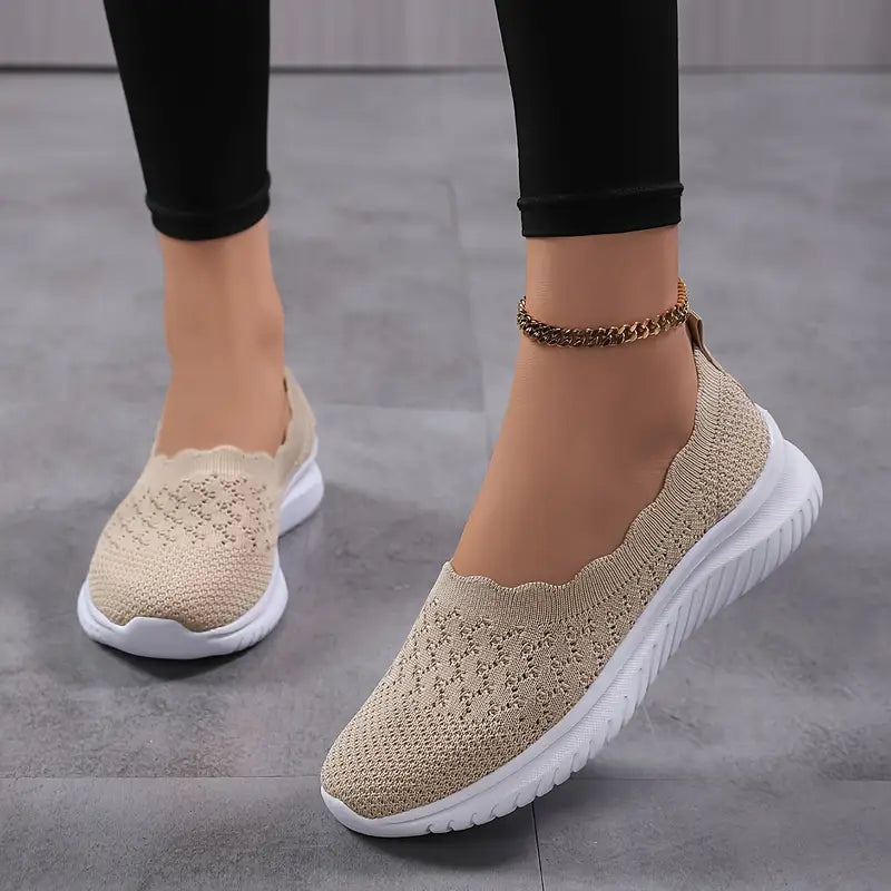Breathable Slip-On Knit Trainers