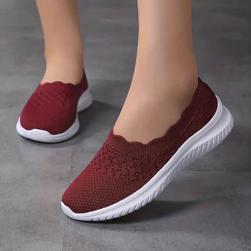 Breathable Slip-On Knit Trainers